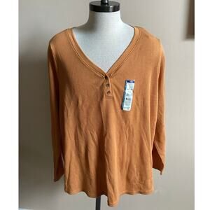 Terra & Sky Waffle Knit Henley